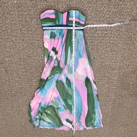 BCBGMaxAzria Silk Chiffon Watercolor Sleeveless Maxi Dress Size 4 Women’s - Picture 6 of 9
